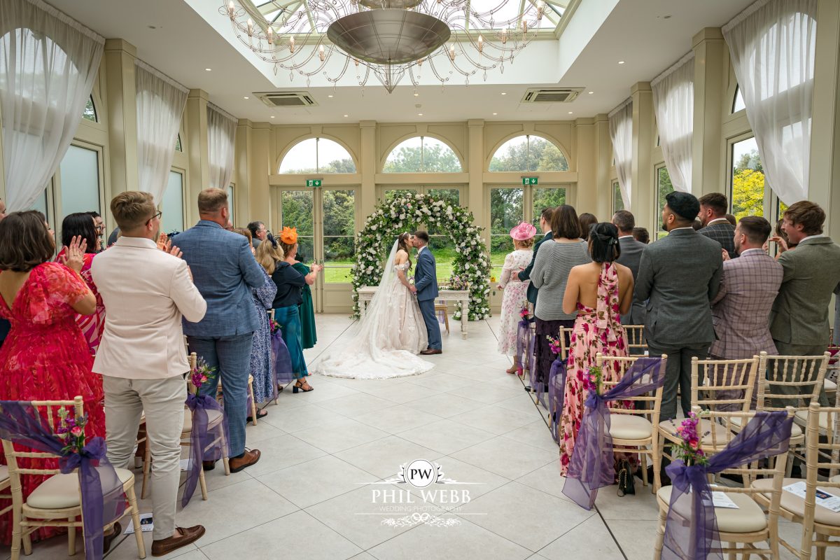 Clevedon Hall Wedding Photography indoor wedding ceremony
