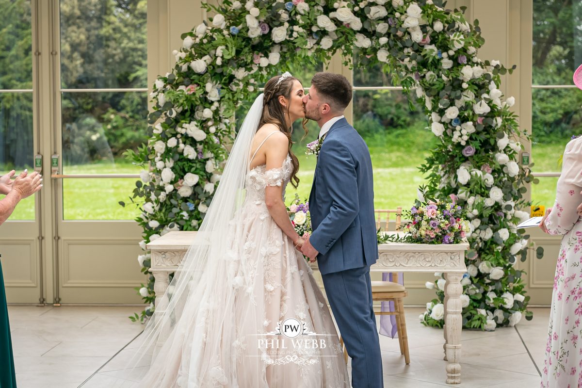 Clevedon Hall Wedding Photography indoor wedding ceremony