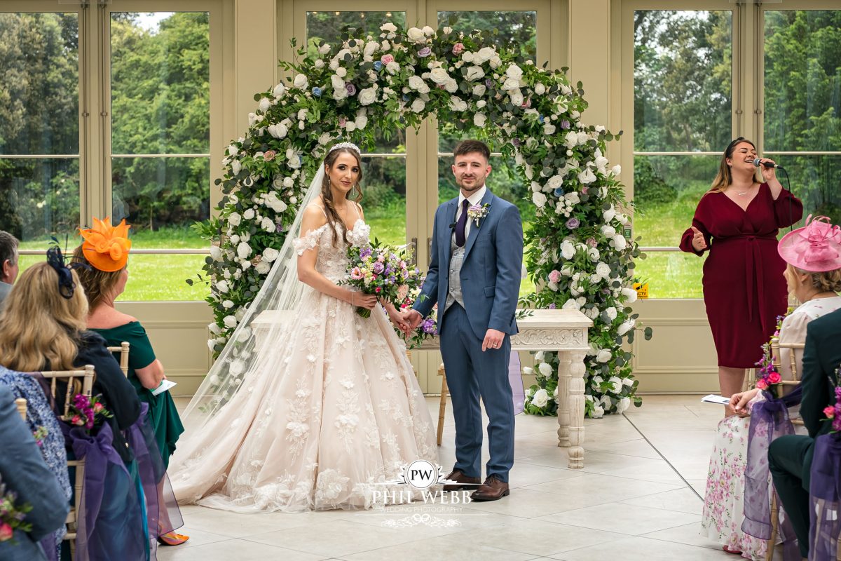 Clevedon Hall Wedding Photography indoor wedding ceremony
