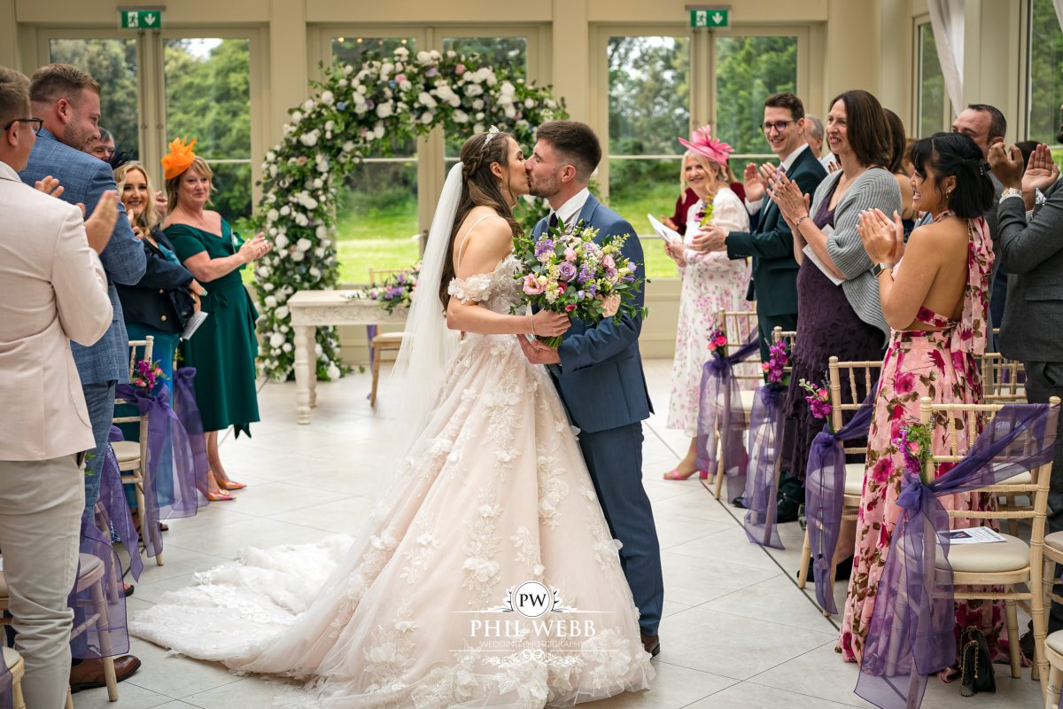 Clevedon Hall Wedding Photography indoor wedding ceremony