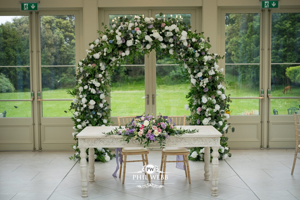Clevedon Hall Wedding Photography wedding ceremony room