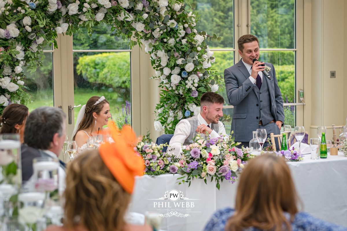 Clevedon Hall Wedding Photography reception speech's