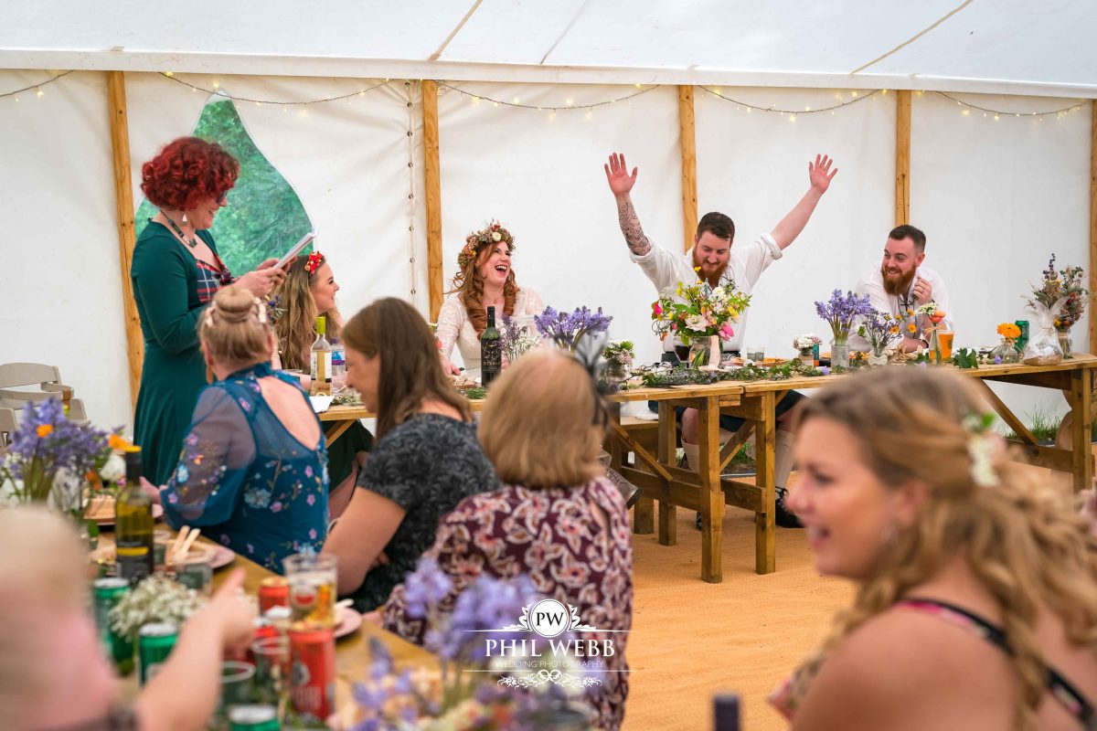 Enchanted Woodland Wedding Hereford reception speech's
