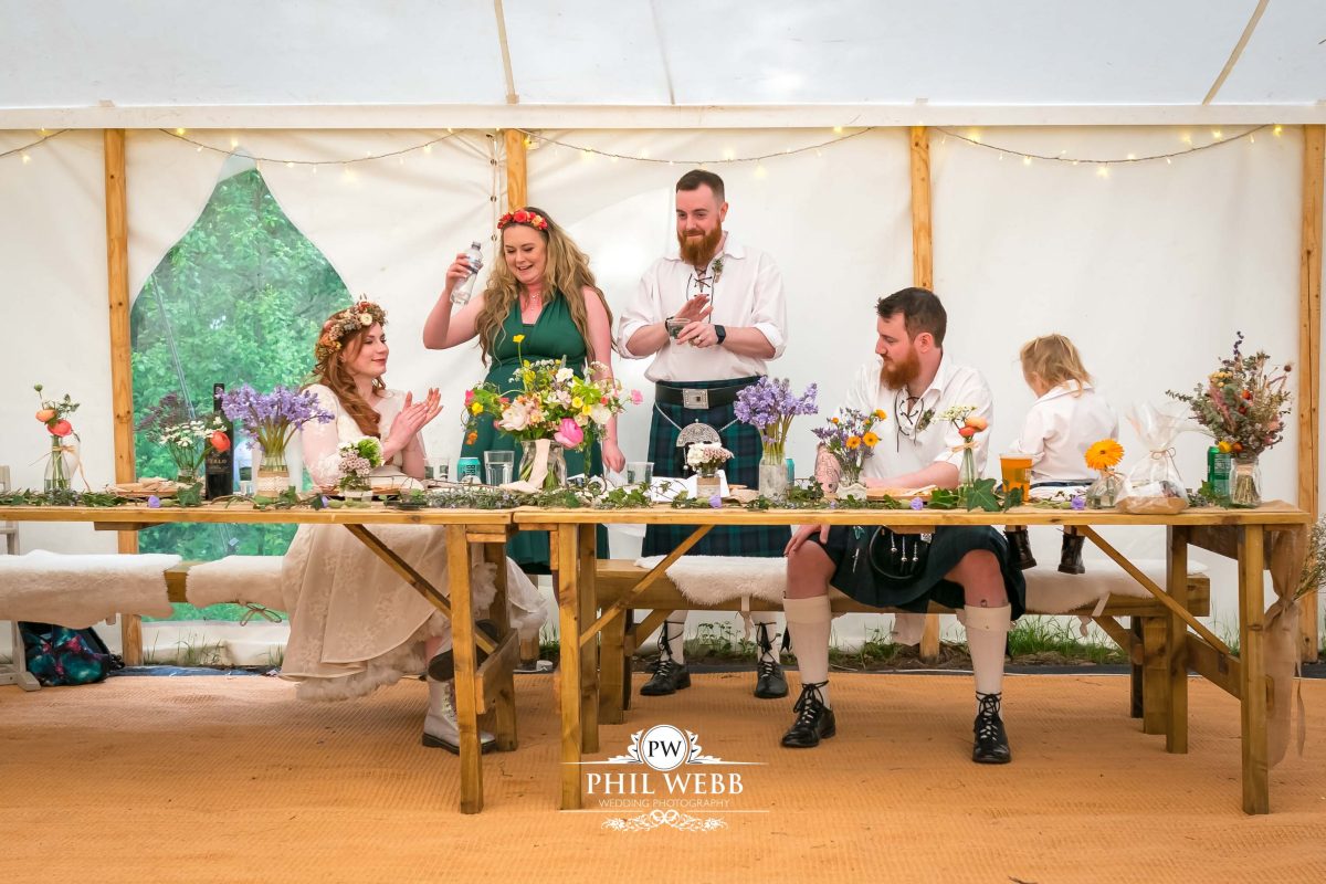 Enchanted Woodland Wedding Hereford reception speech's