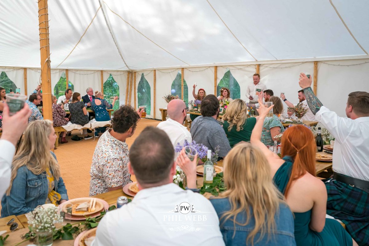Enchanted Woodland Wedding Hereford reception speech's