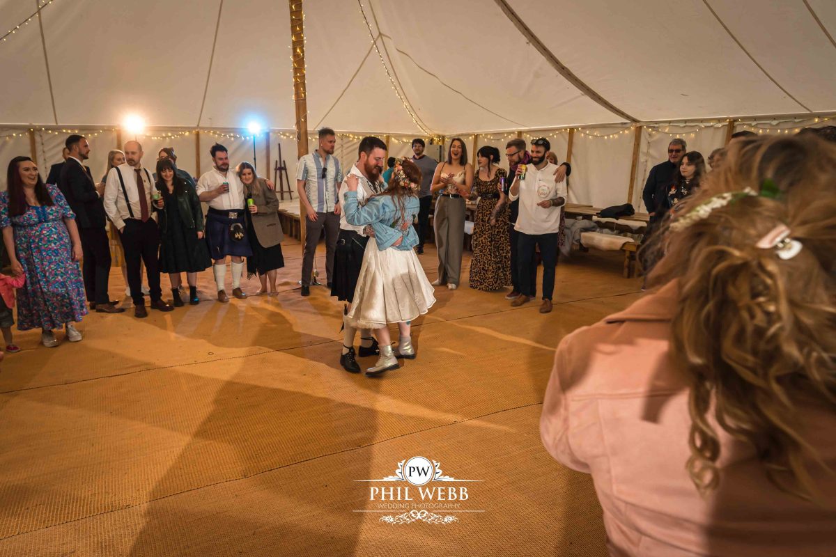 Enchanted Woodland Wedding Hereford bride and groom first dance