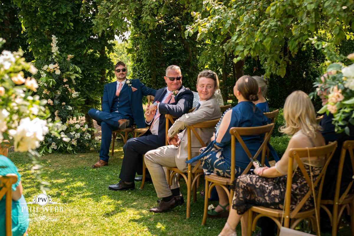 Pauntley Court Wedding Venue bride and groom wedding ceremony