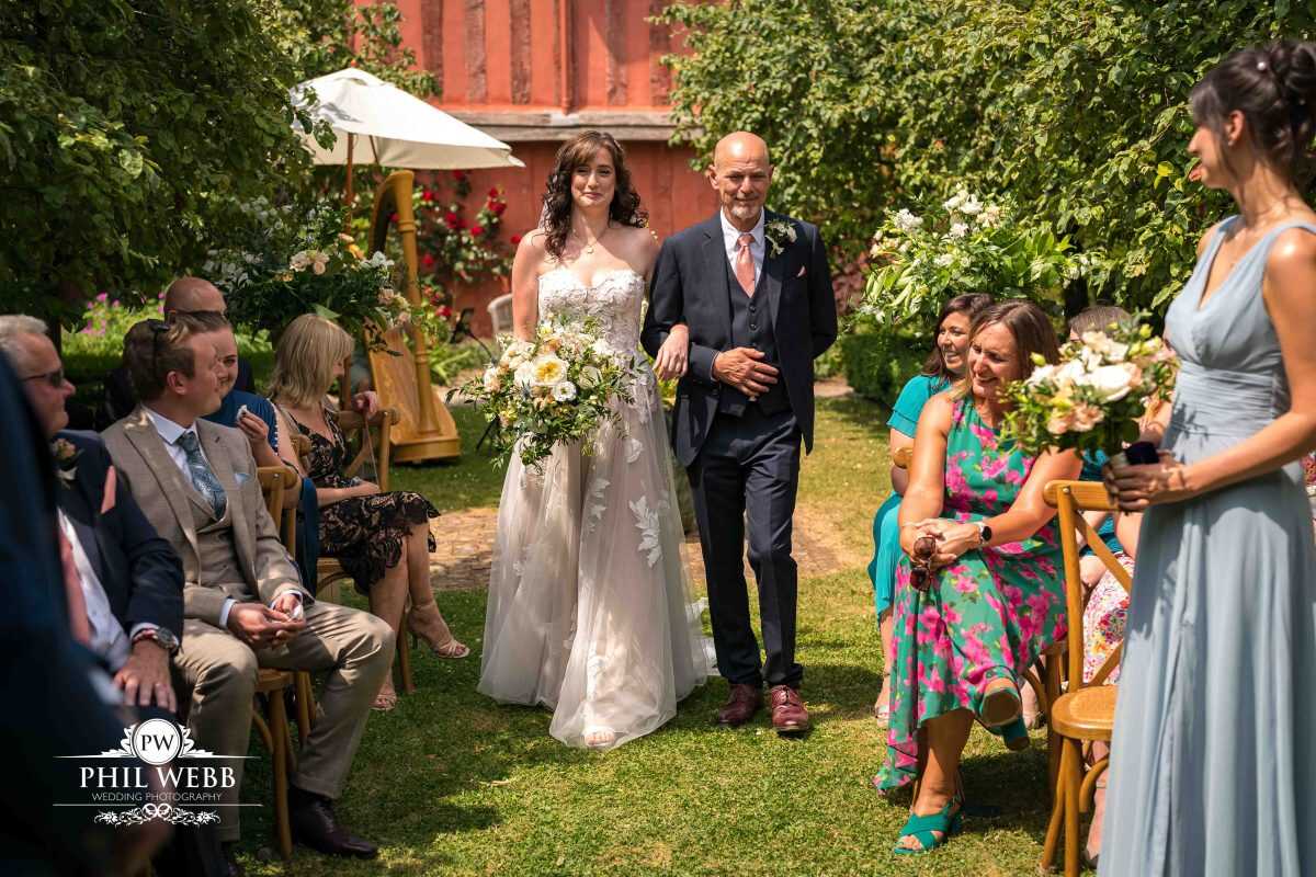 Pauntley Court Wedding Venue bride and groom wedding ceremony