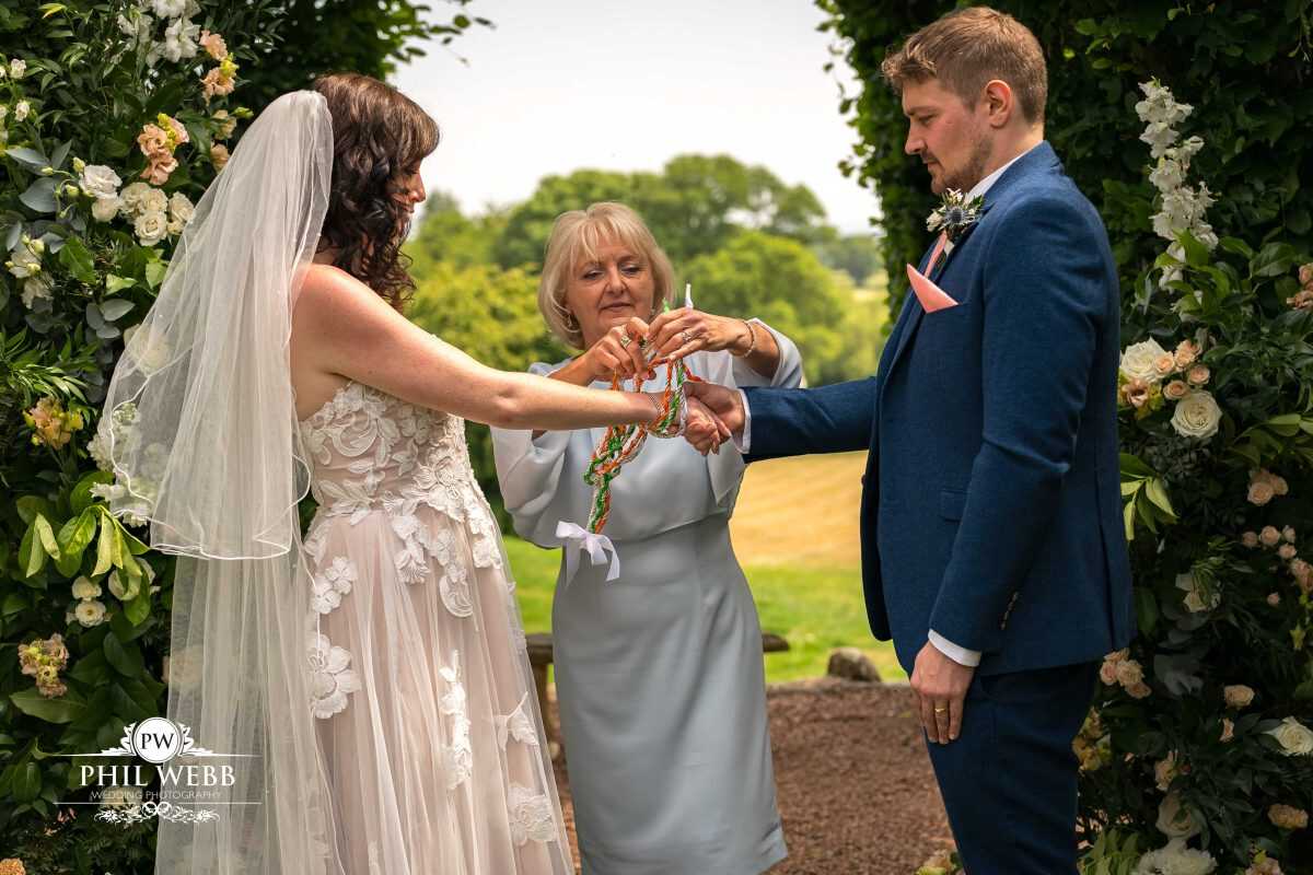 Pauntley Court Wedding Venue bride and groom wedding ceremony