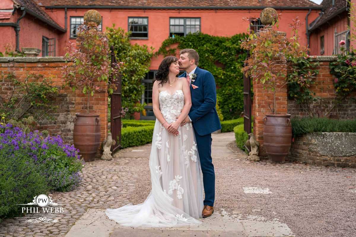 Pauntley Court Wedding Venue bride and groom portrait