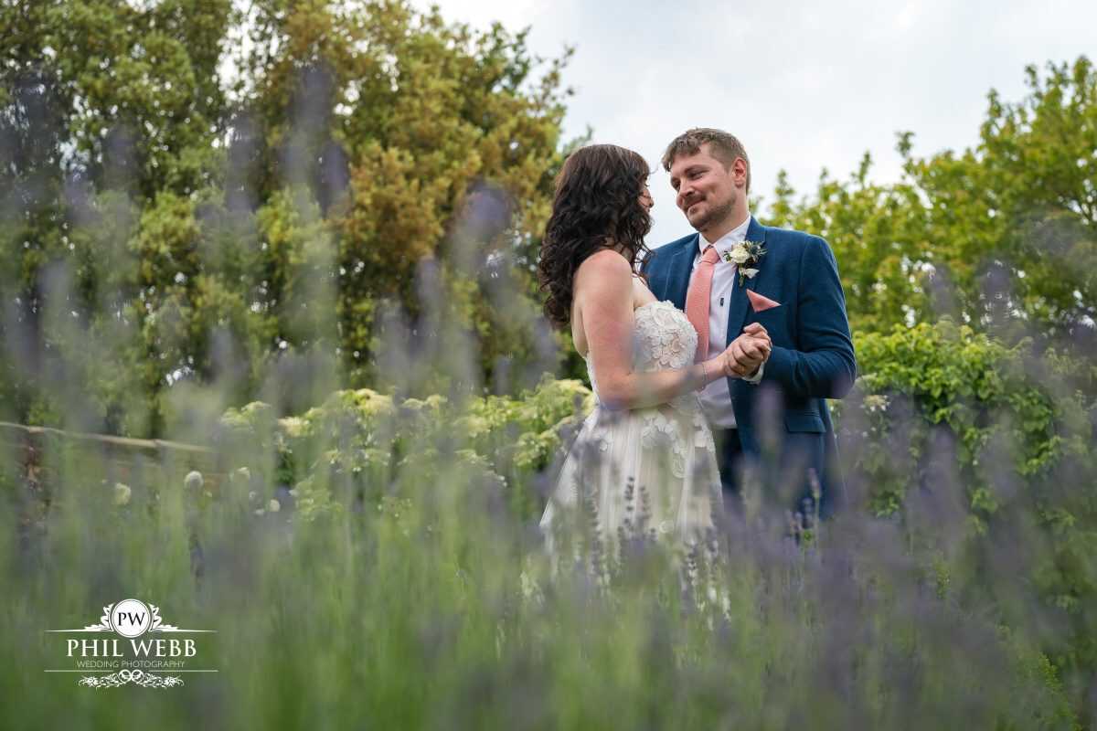 Pauntley Court Wedding Venue bride and groom portrait