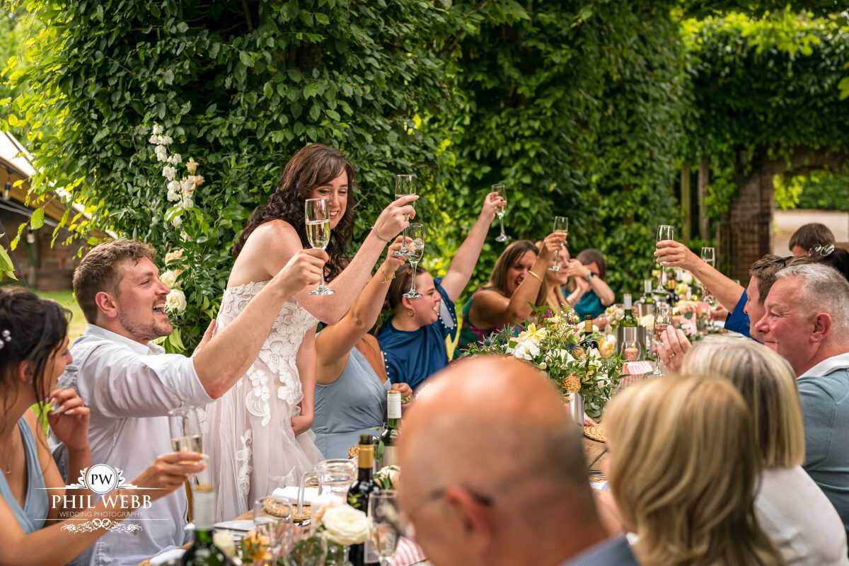 Pauntley Court Wedding Venue bride and groom speech's