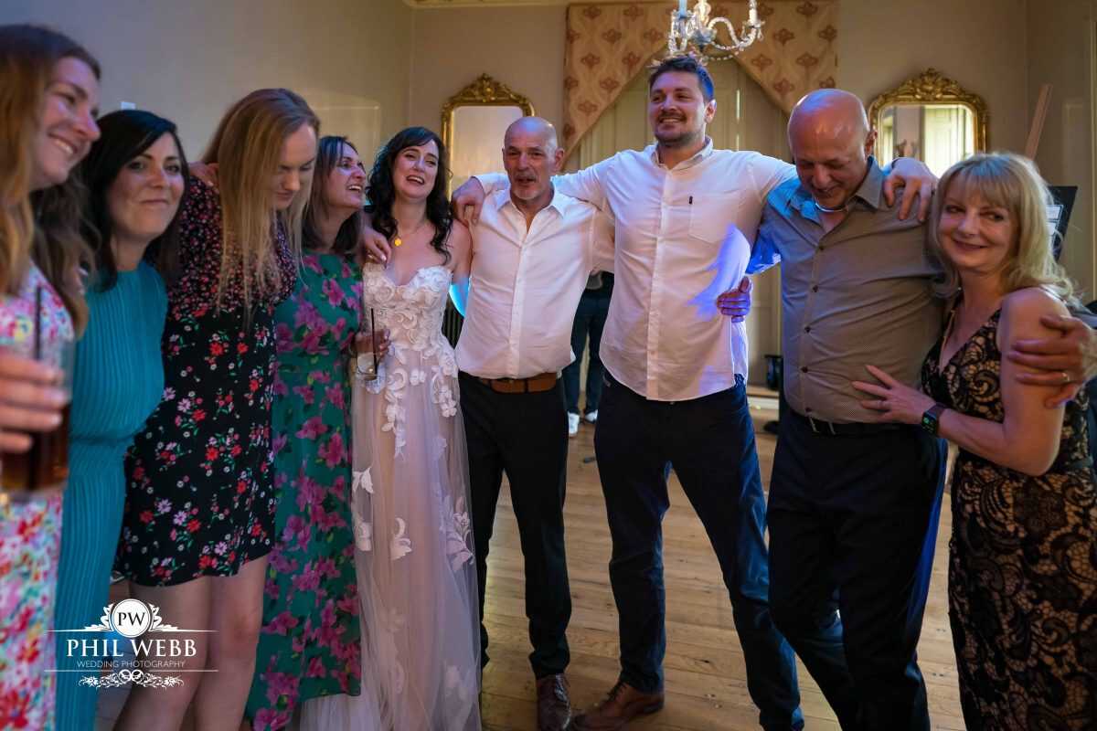 Pauntley Court Wedding Venue bride and groom evening party