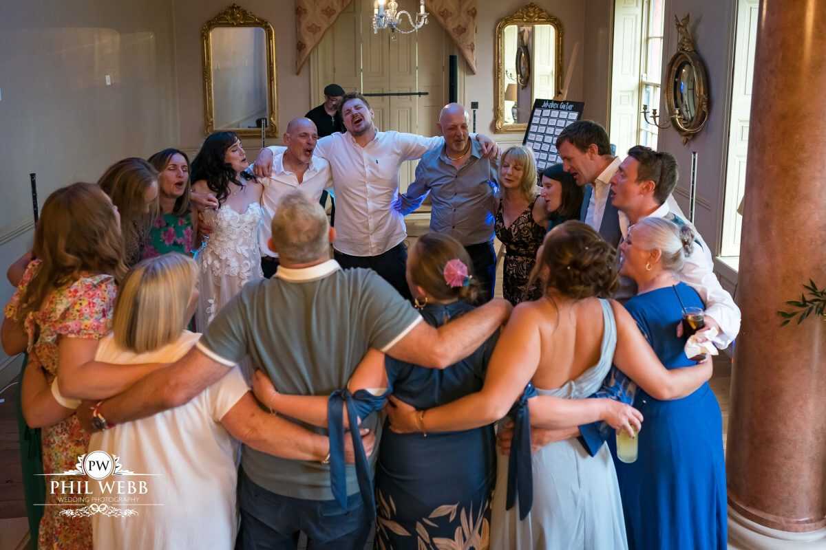 Pauntley Court Wedding Venue bride and groom evening party