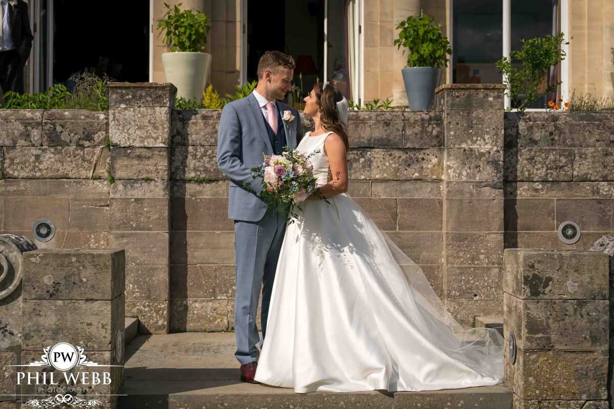 Bride and Groom Portrait at Cowley Manor