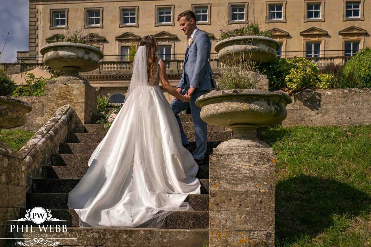 Bride and Groom Portrait at Cowley Manor