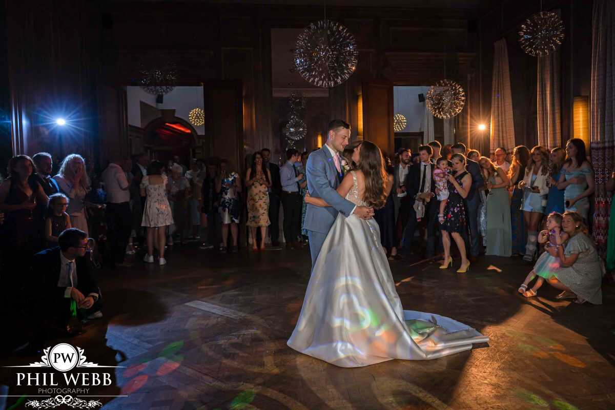 bride and groom's first dance at cowley manor