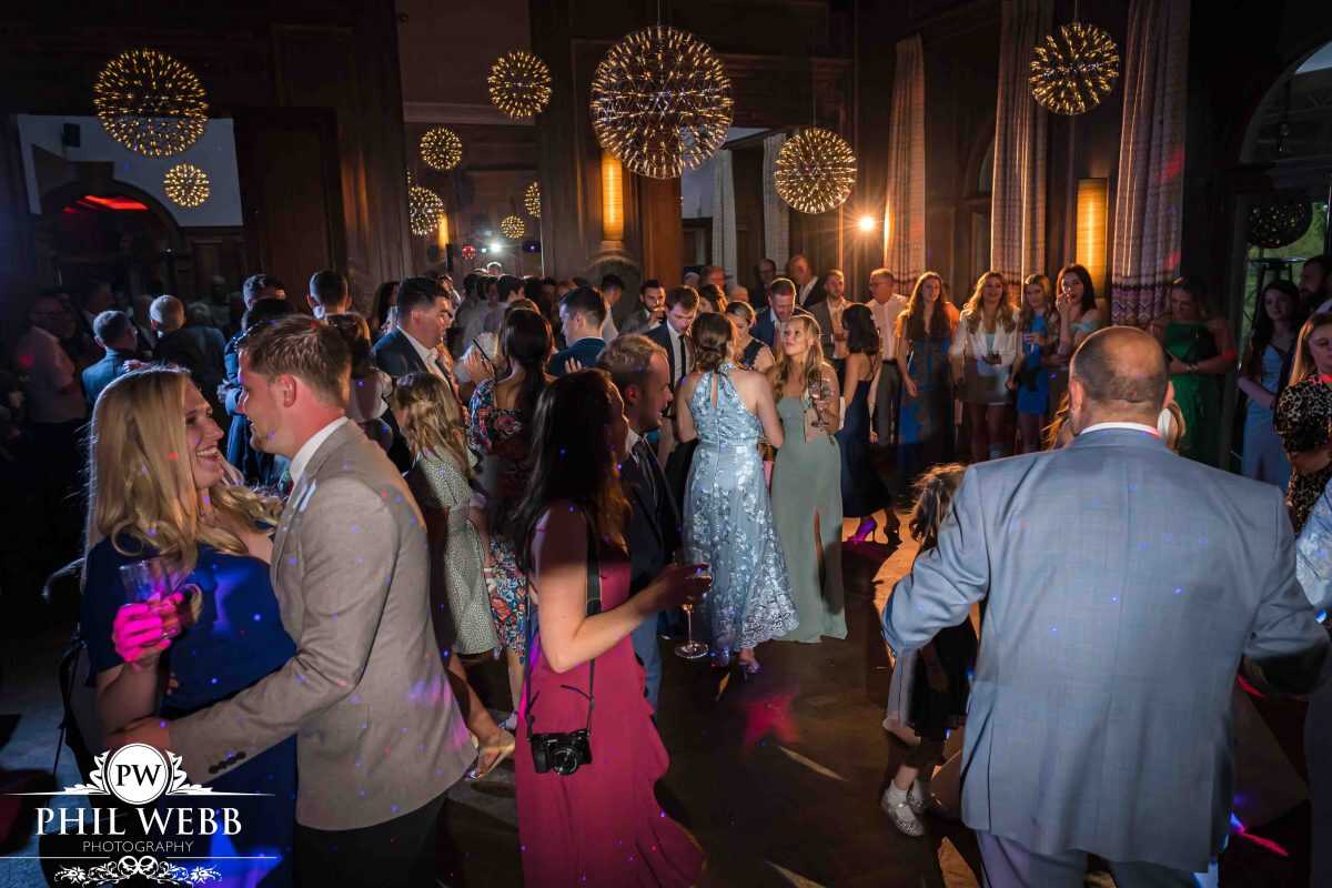guests dancing at evening party