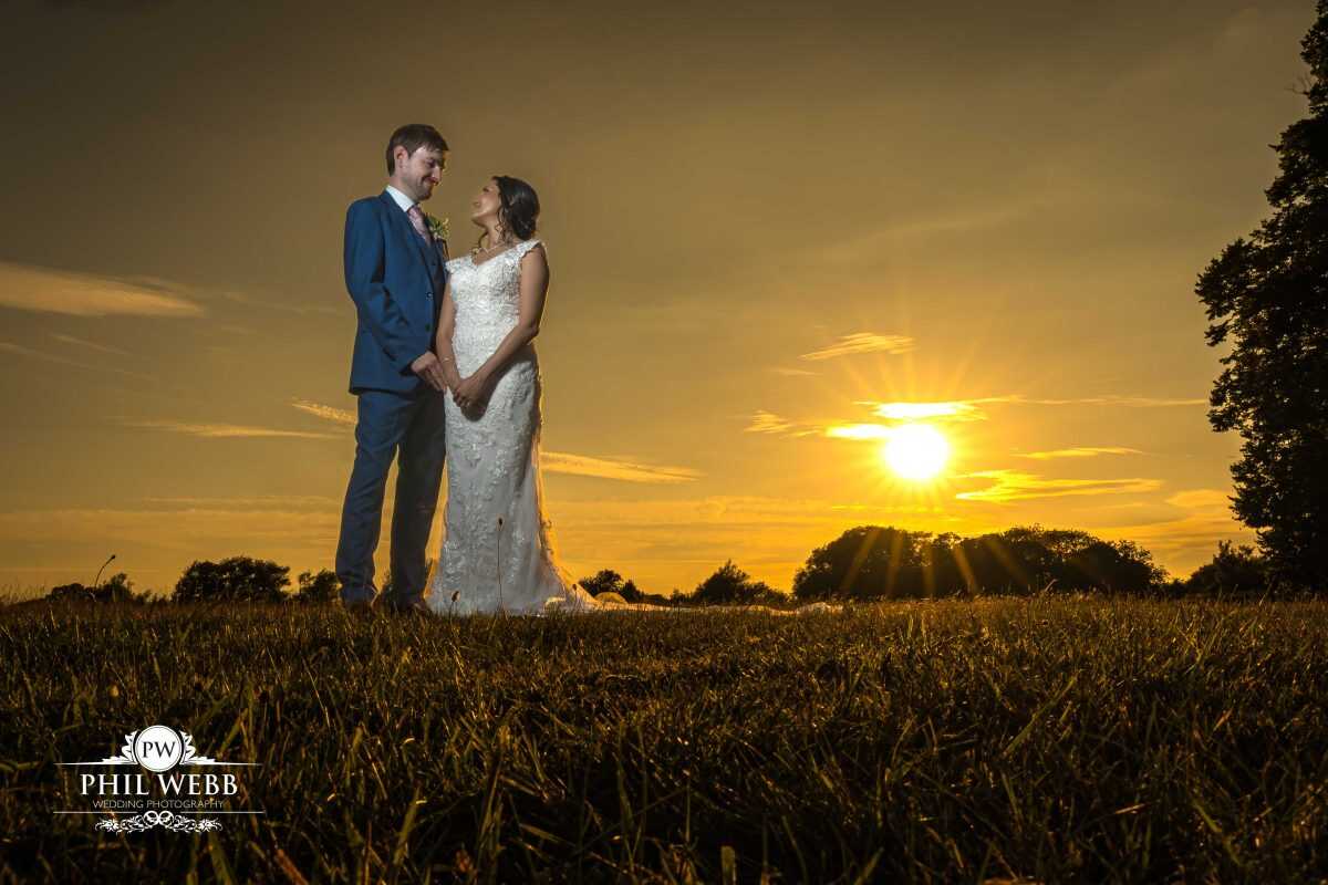 The Hatherley Manor Hotel Wedding photography sunset portrait