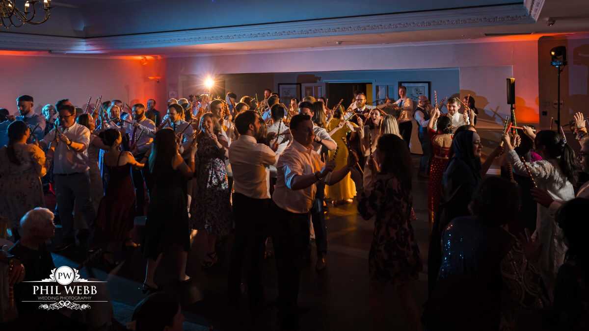 The Hatherley Manor Hotel Wedding Photography party dancing