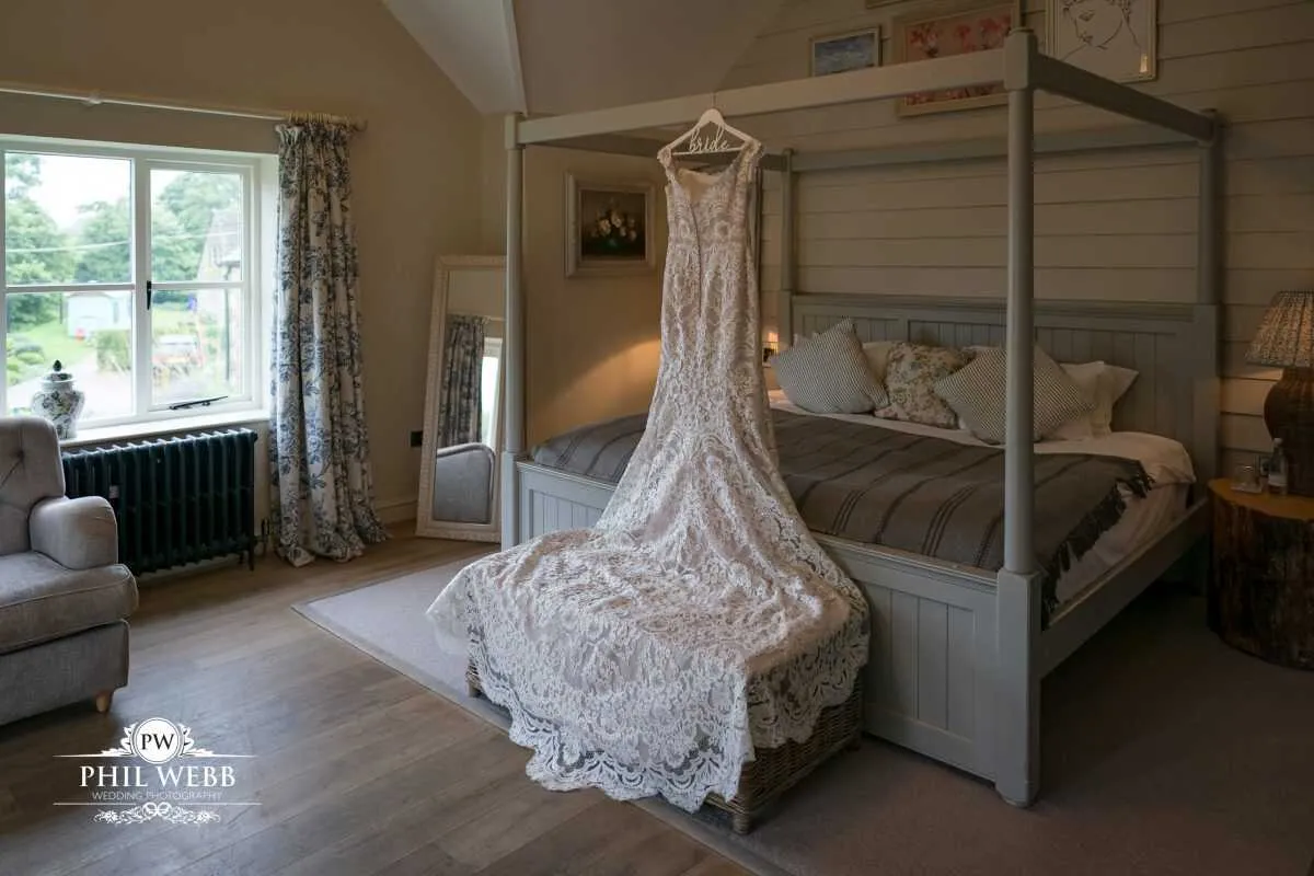 The Frogmill Wedding Photography bridal preparations wedding dress