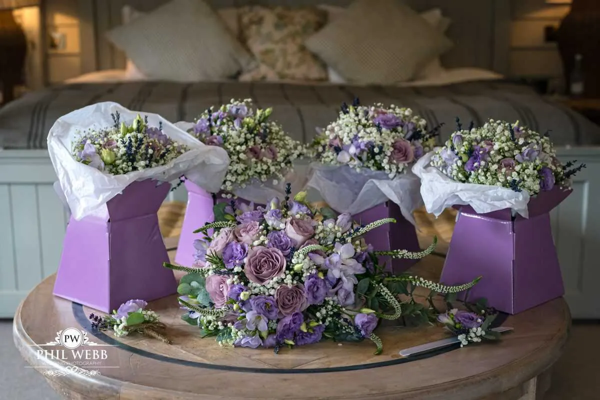 The Frogmill Wedding Photography bridal preparations flowers
