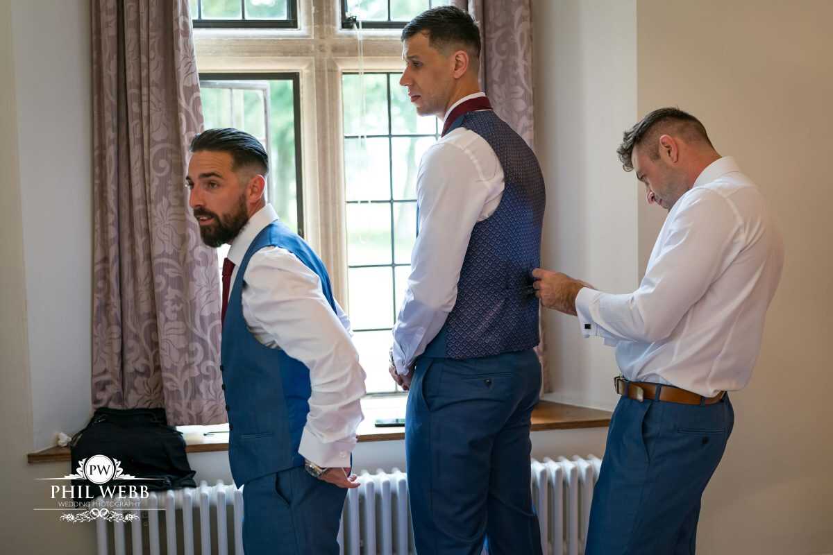 Coombe Lodge Wedding Photography groom preps