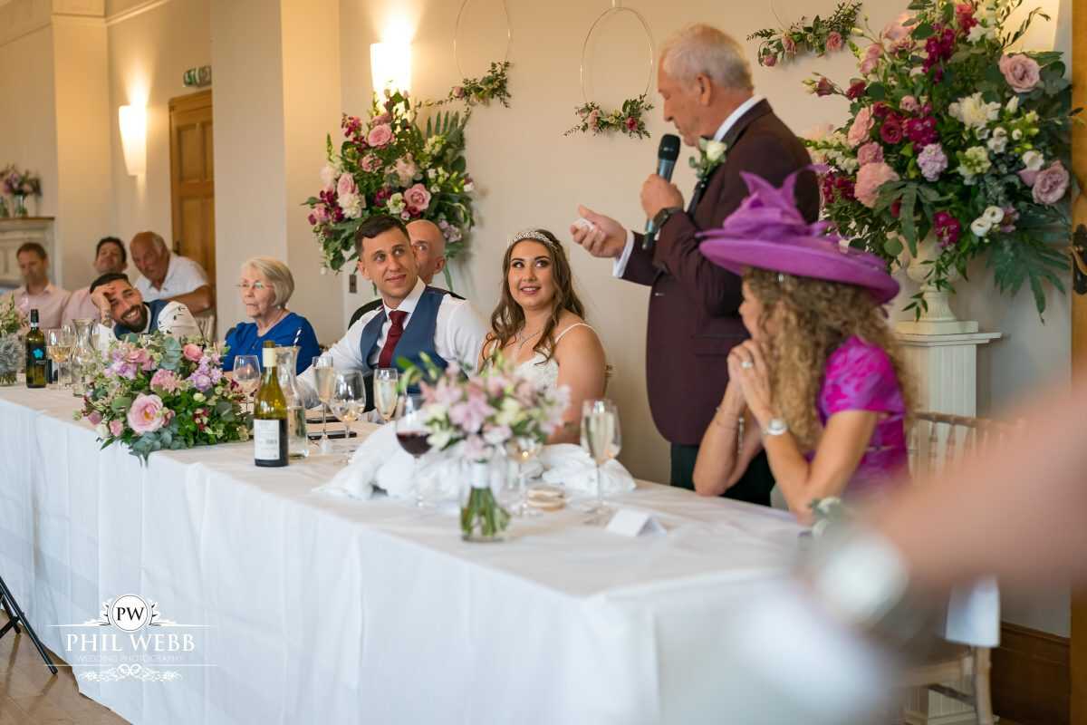 Coombe Lodge Wedding Photography speech's