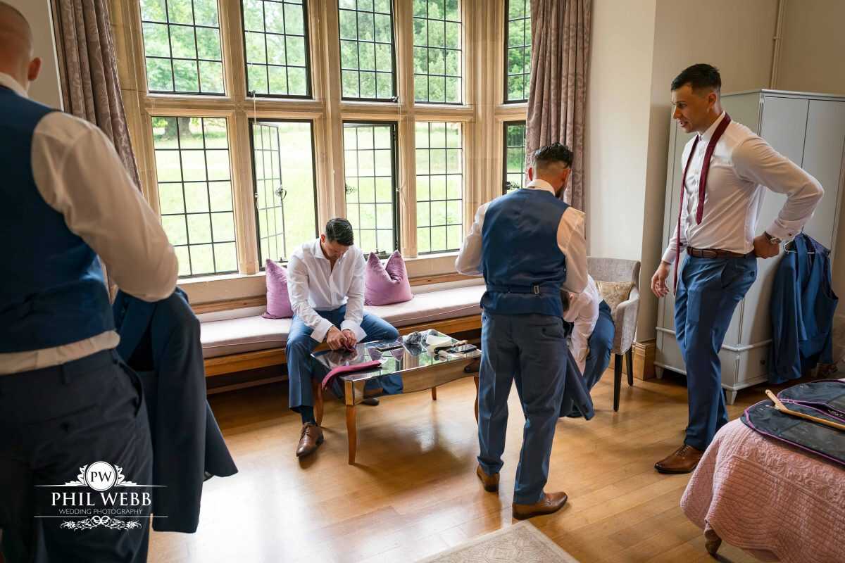 Coombe Lodge Wedding Photography groom preps