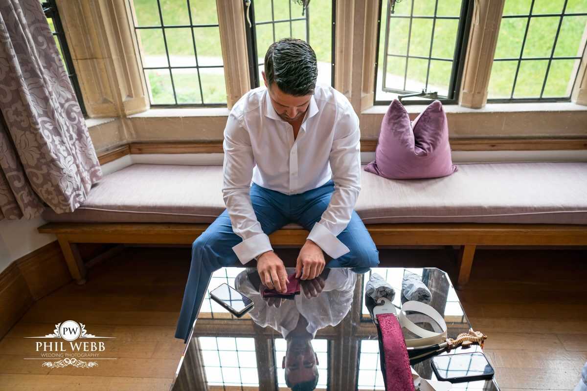Coombe Lodge Wedding Photography groom preps
