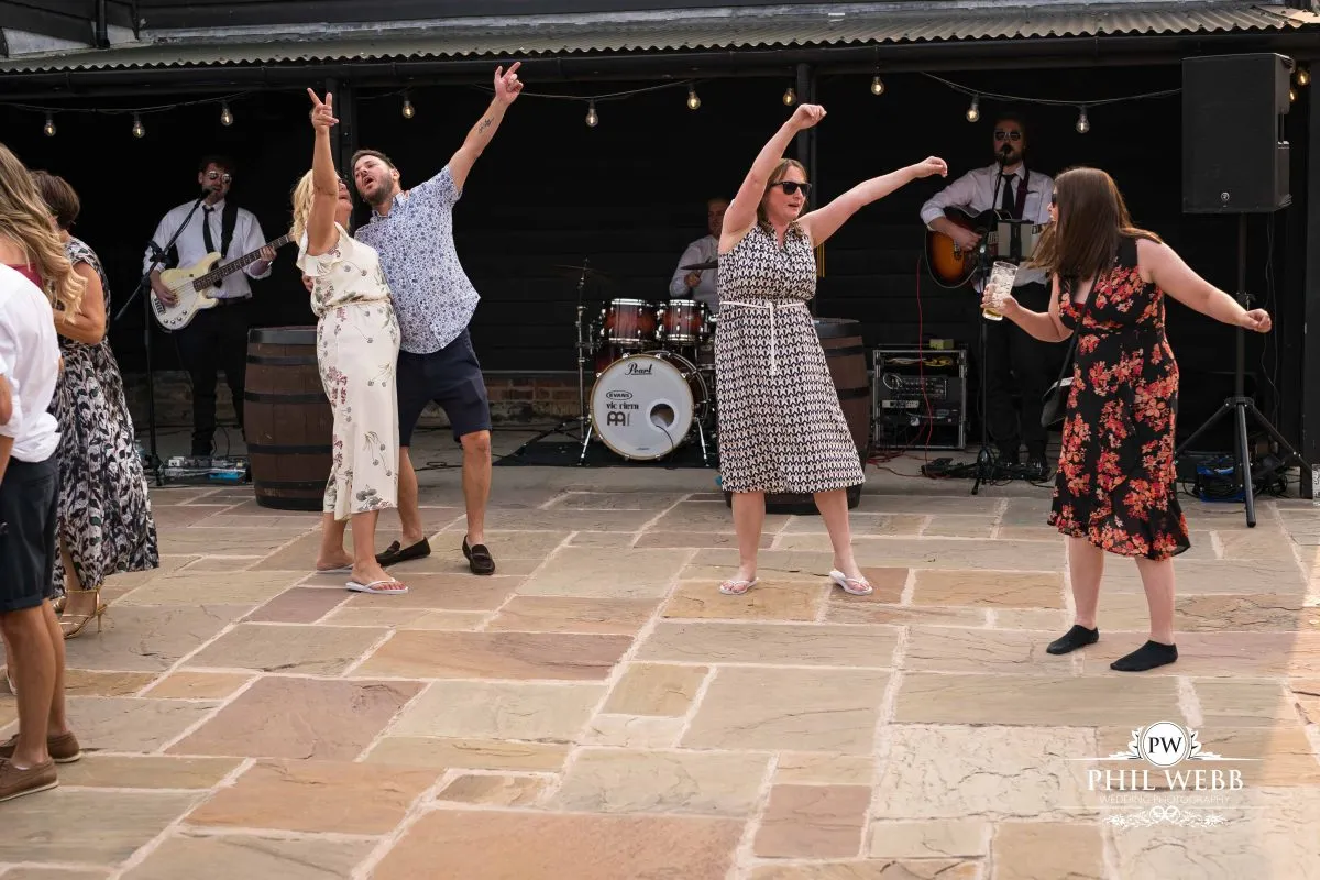 Over barn at Over Farm Wedding Photography drinks reception