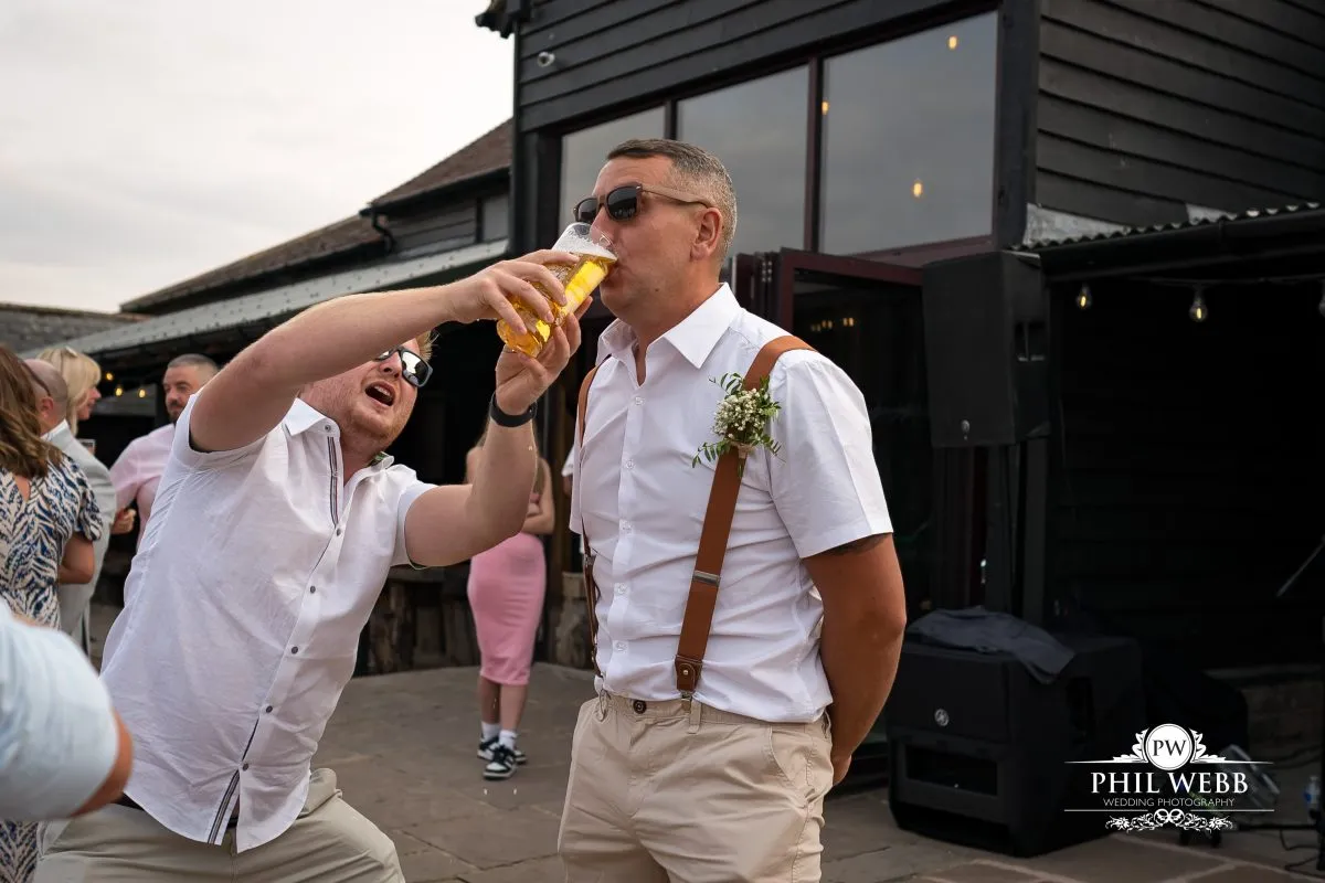 Over barn at Over Farm Wedding Photography drinks reception