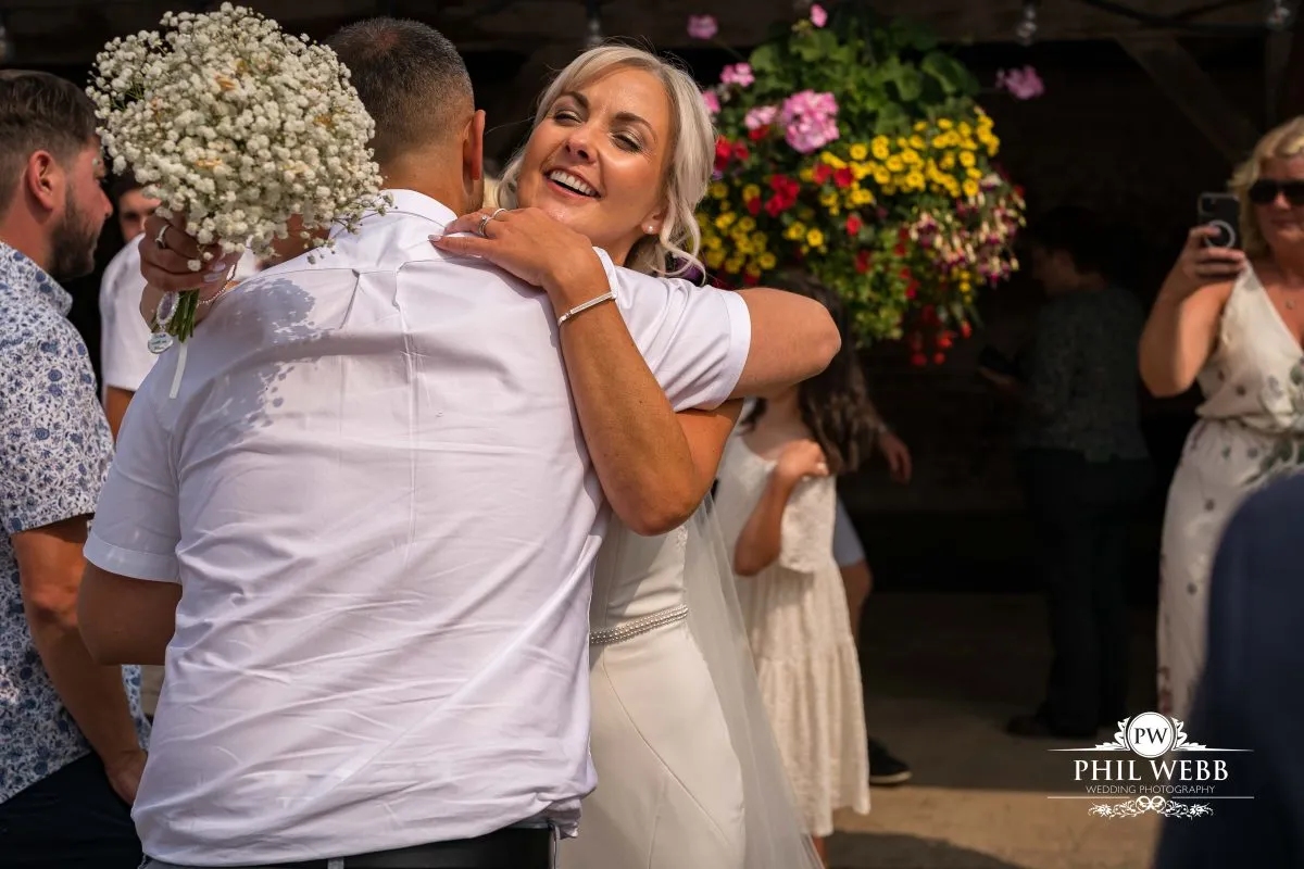 Over barn at Over Farm Wedding Photography drinks reception