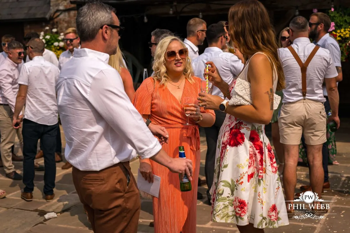 Over barn at Over Farm Wedding Photography drinks reception