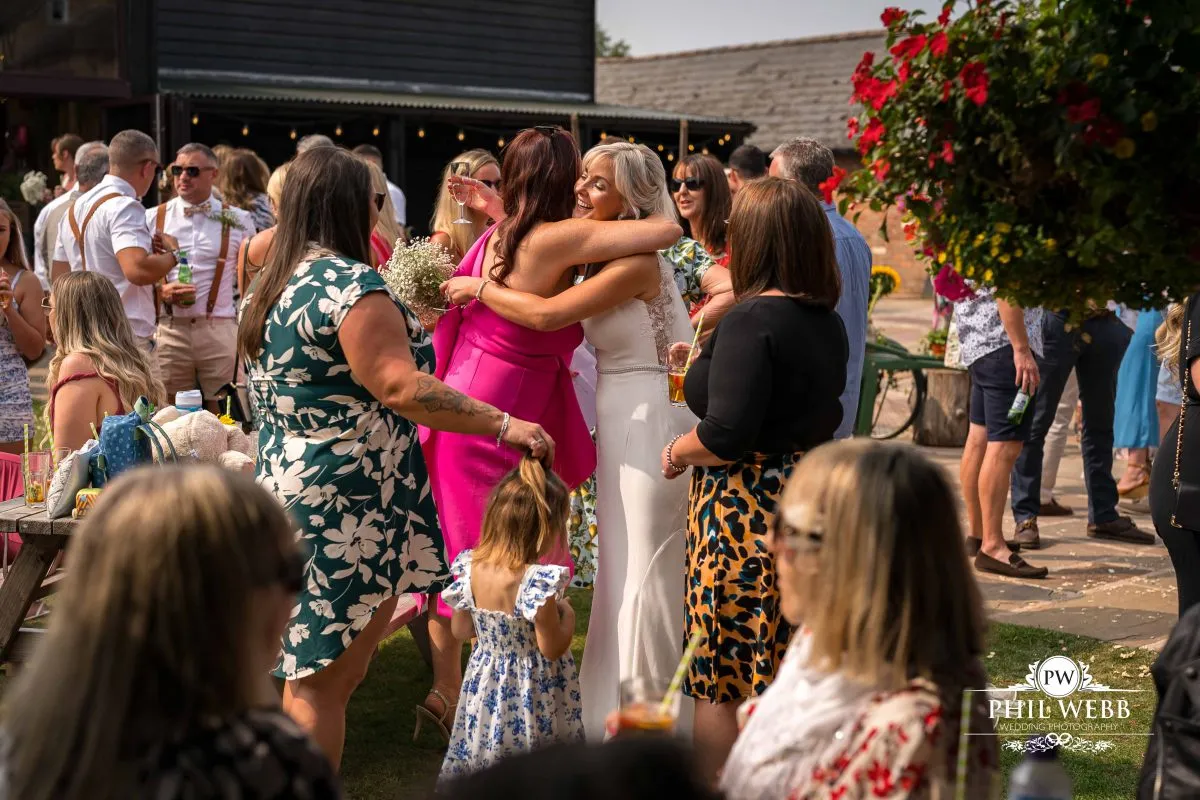 Over barn at Over Farm Wedding Photography drinks reception