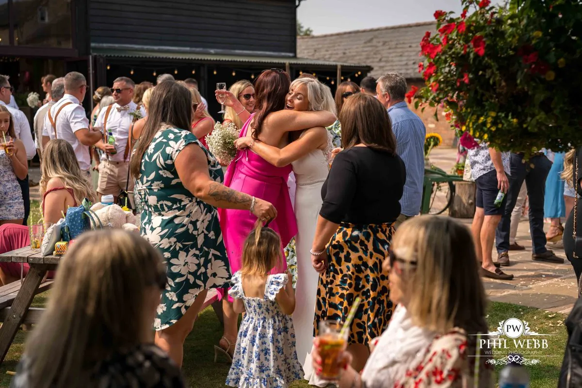 Over barn at Over Farm Wedding Photography drinks reception