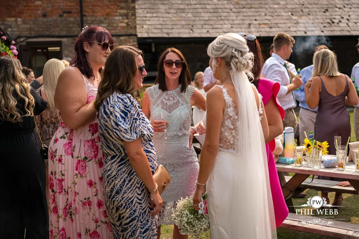 Over barn at Over Farm Wedding Photography drinks reception
