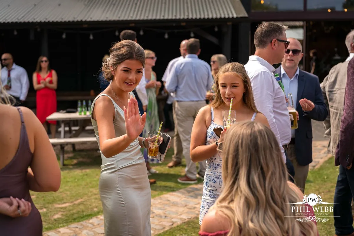 Over barn at Over Farm Wedding Photography drinks reception