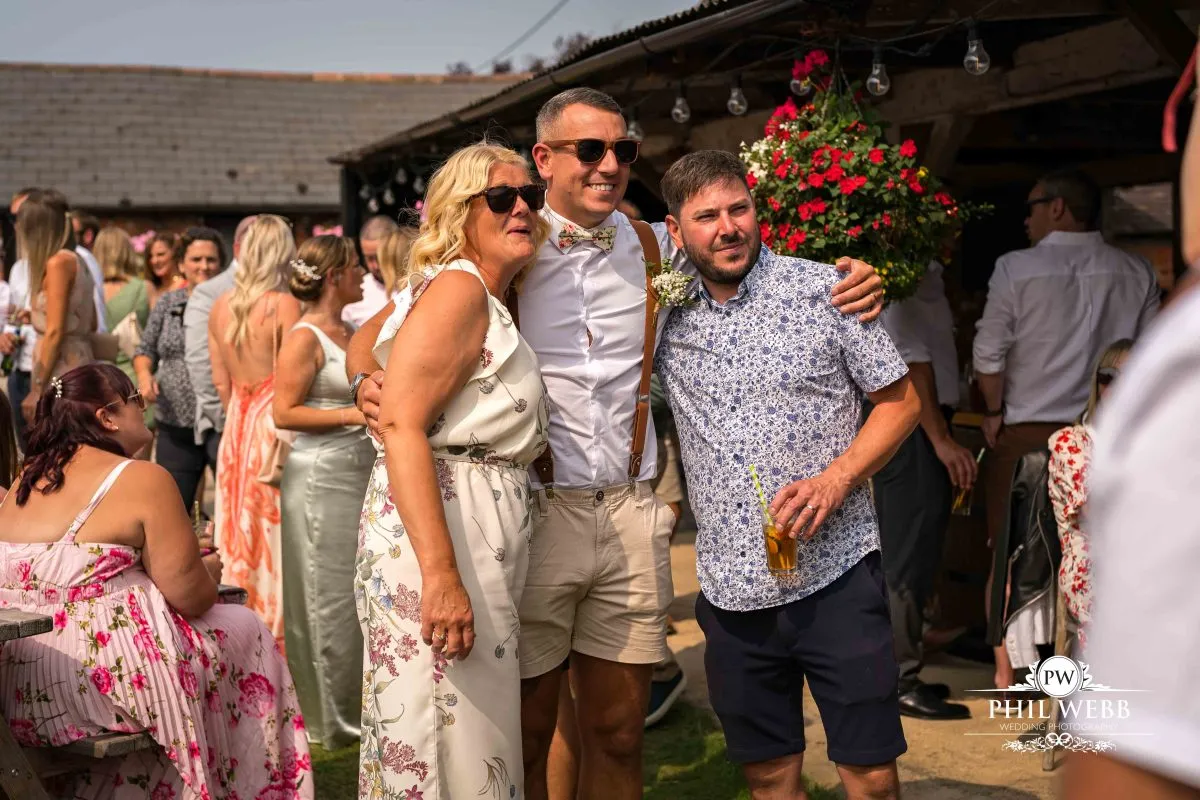 Over barn at Over Farm Wedding Photography drinks reception