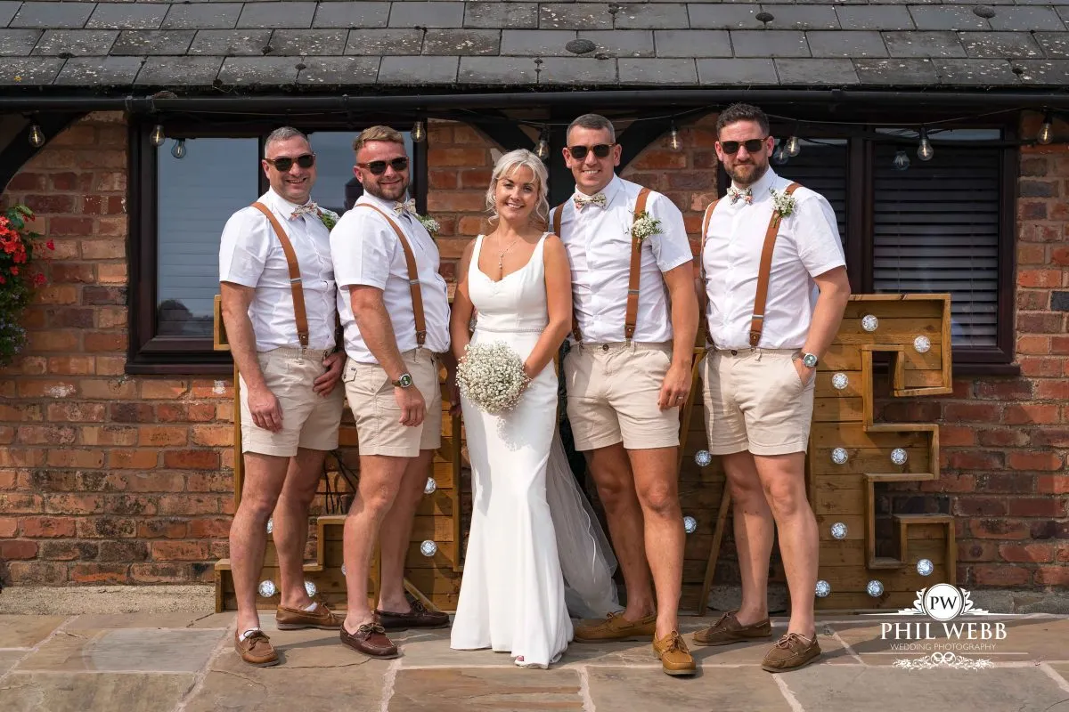 Over barn at Over Farm Wedding Photography group picture