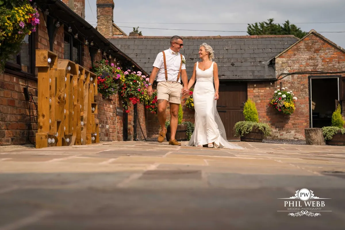 Over barn at Over Farm Wedding Photography bride and groom portrait