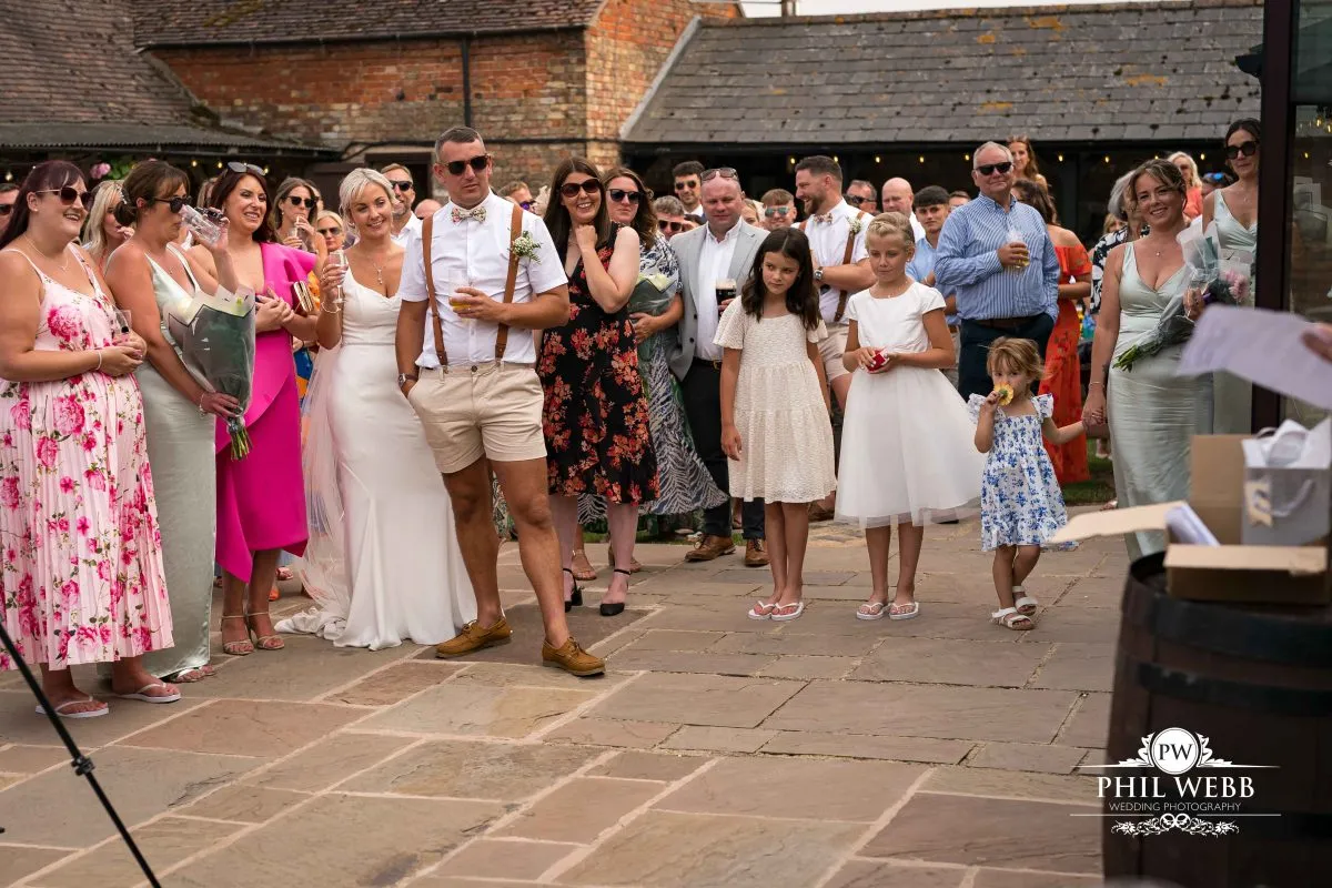 Over barn at Over Farm Wedding Photography reception speeches