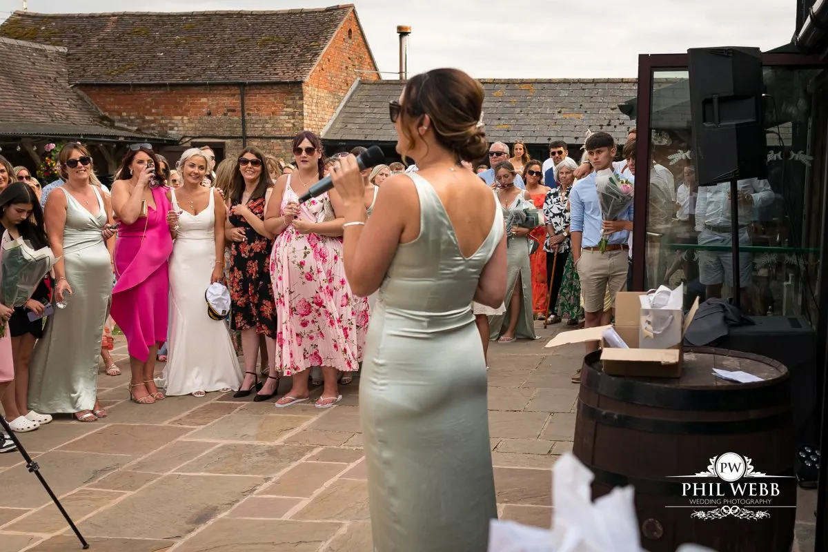 Over barn at Over Farm Wedding Photography reception speeches