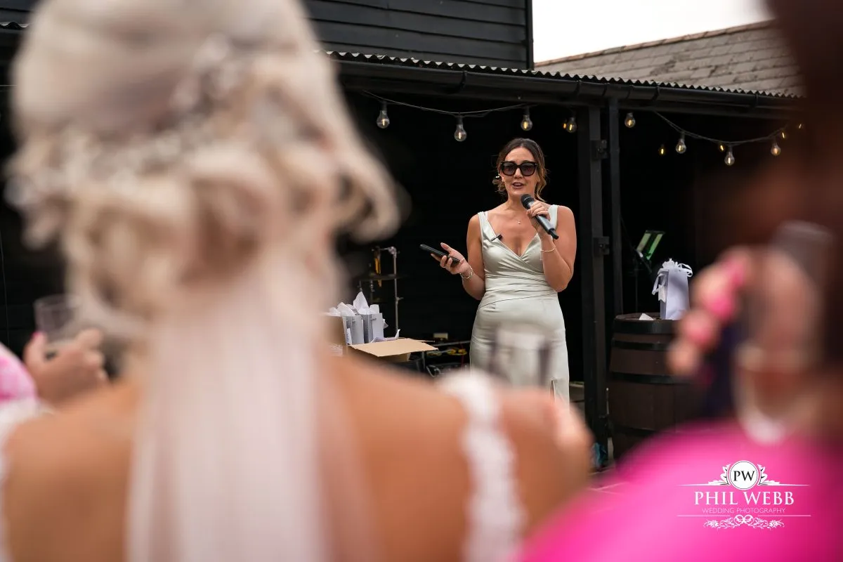Over barn at Over Farm Wedding Photography reception speeches