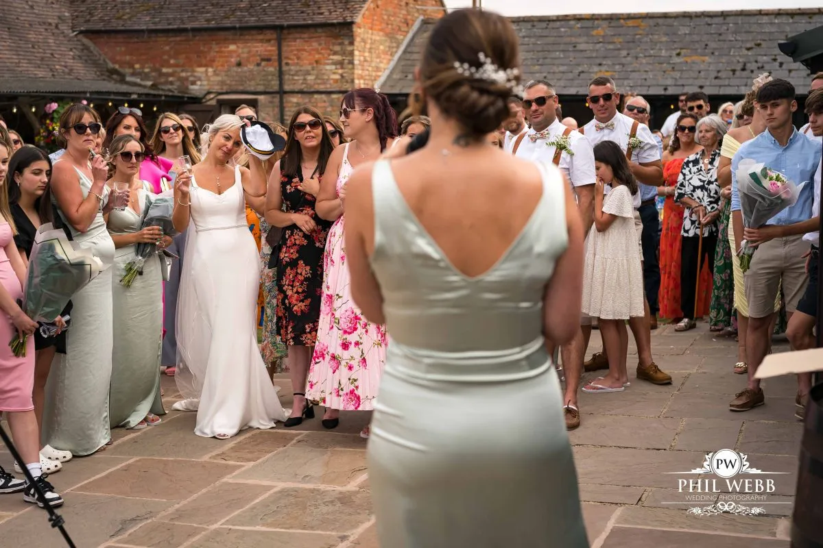 Over barn at Over Farm Wedding Photography reception speeches