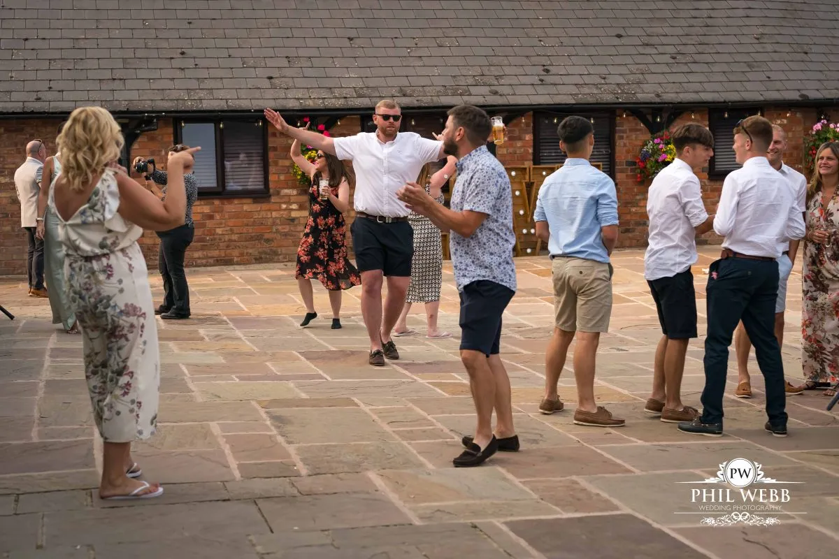 Over barn at Over Farm Wedding Photography drinks reception