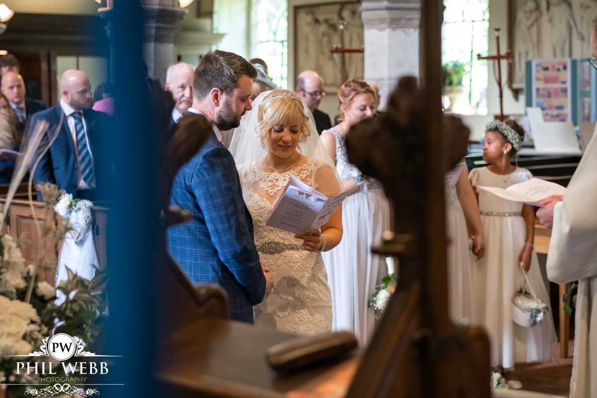 bride and groom during wedding ceremony
