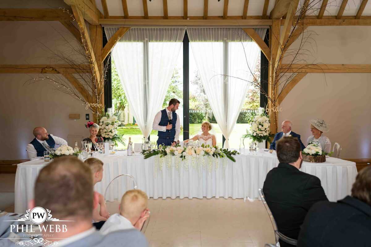 Redhouse barns wedding speech's
