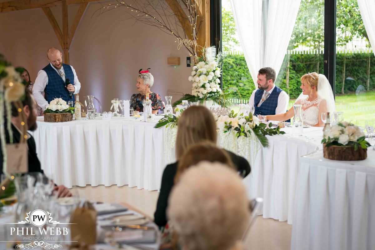 Redhouse barns wedding speech's