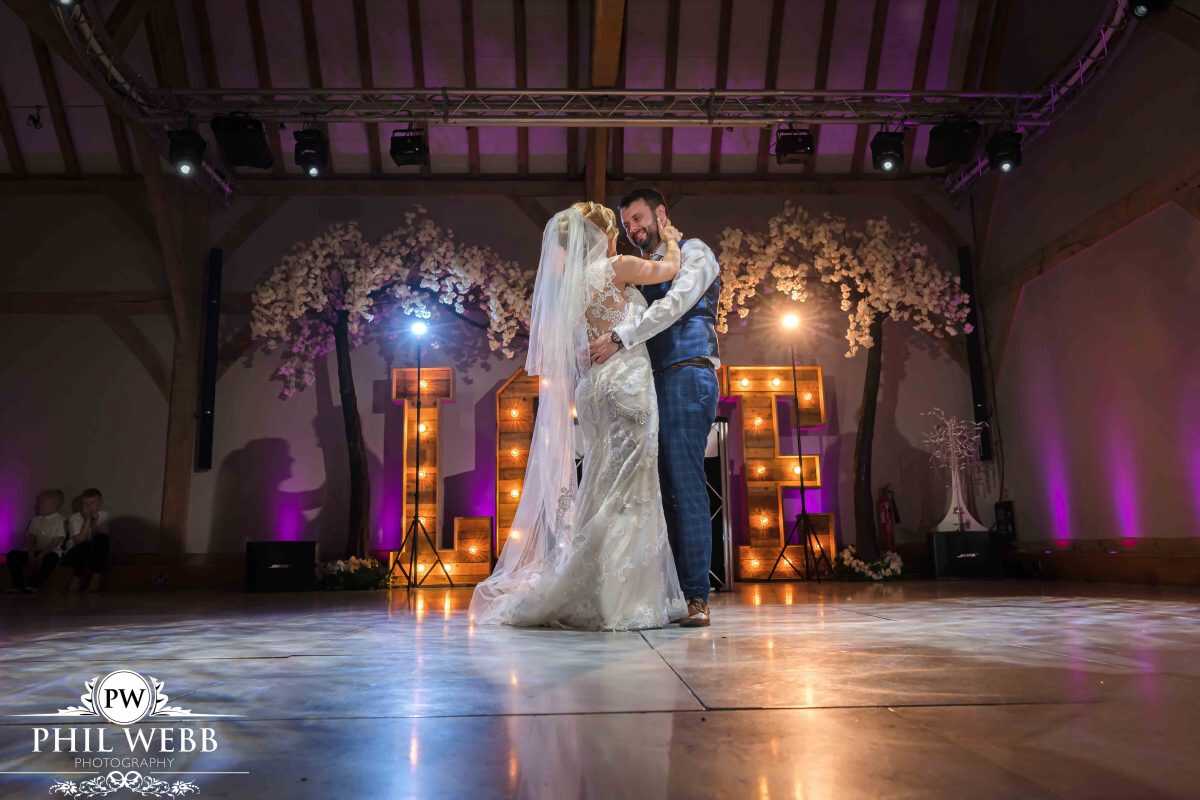 Redhouse barns wedding first dance bride and groom